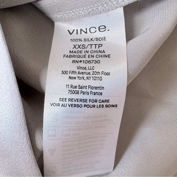 Vince Silk button up shirt gray size XXS - Picture 13 of 16